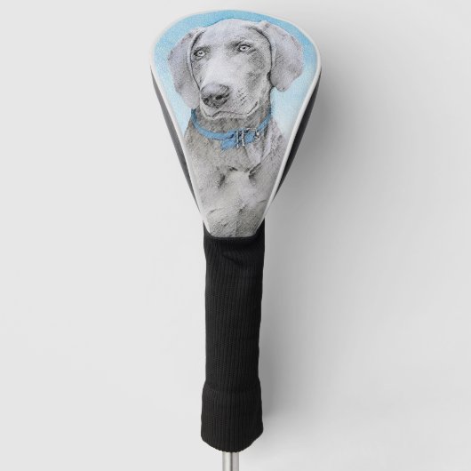 Weimaraner Painting - Kute Original Dog Art Golfheadcover (Voorkant)