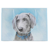 Weimaraner Painting - Kute Original Dog Art Groot Cadeauzakje (Voorkant)