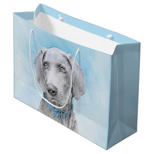 Weimaraner Painting - Kute Original Dog Art Groot Cadeauzakje