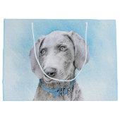 Weimaraner Painting - Kute Original Dog Art Groot Cadeauzakje (Achterkant)