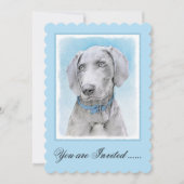 Weimaraner Painting - Kute Original Dog Art Kaart (Voorkant)