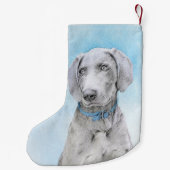 Weimaraner Painting - Kute Original Dog Art Kleine Kerstsok (Achterkant)