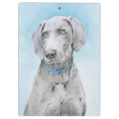 Weimaraner Painting - Kute Original Dog Art Klembord (Achterkant)