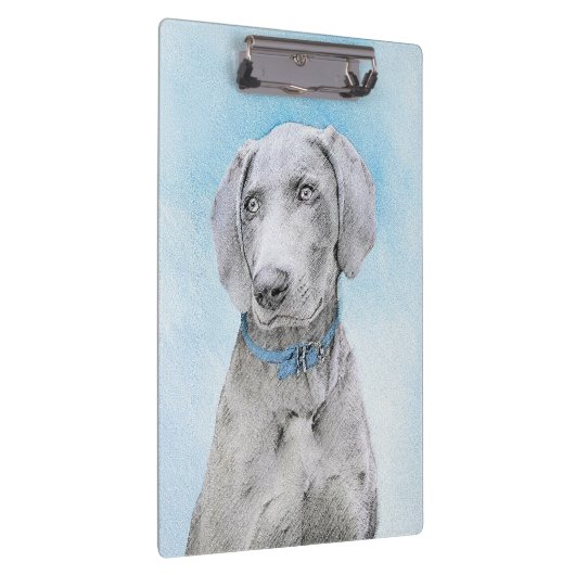 Weimaraner Painting - Kute Original Dog Art Klembord (Rechts)