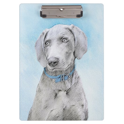 Weimaraner Painting - Kute Original Dog Art Klembord (Voorkant)