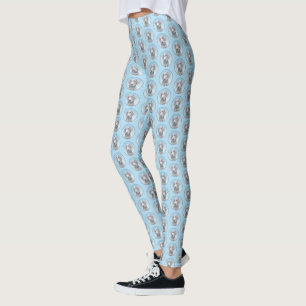 Weimaraner Painting - Kute Original Dog Art Leggings