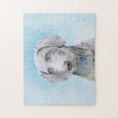 Weimaraner Painting - Kute Original Dog Art Legpuzzel (Verticaal)