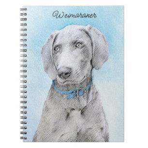 Weimaraner Painting - Kute Original Dog Art Notitieboek