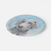 Weimaraner Painting - Kute Original Dog Art Papieren Bordje (Gekanteld)