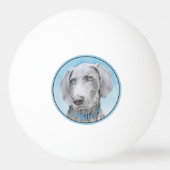 Weimaraner Painting - Kute Original Dog Art Pingpongbal (Voorkant)