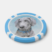 Weimaraner Painting - Kute Original Dog Art Poker Chips (Enkel)