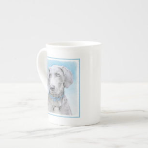 Weimaraner Painting - Kute Original Dog Art Porselein Kop