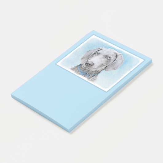 Weimaraner Painting - Kute Original Dog Art Post-it® Notes (Schuin)