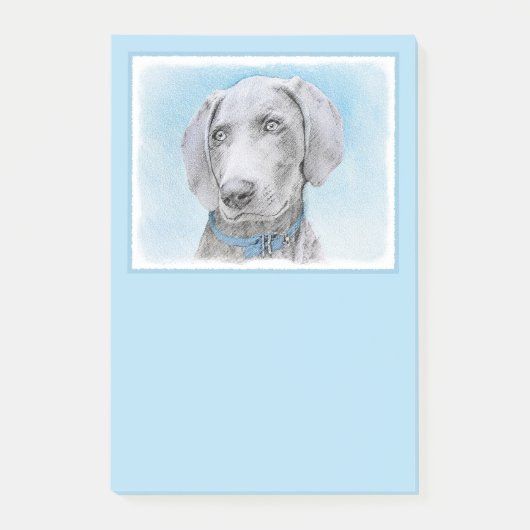 Weimaraner Painting - Kute Original Dog Art Post-it® Notes (Voorkant)