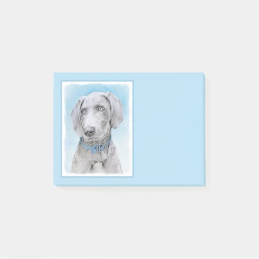 Weimaraner Painting - Kute Original Dog Art Post-it® Notes (Voorkant)