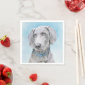 Weimaraner Painting - Kute Original Dog Art Servet (Insitu)