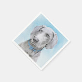Weimaraner Painting - Kute Original Dog Art Servet (Hoek)