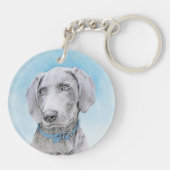 Weimaraner Painting - Kute Original Dog Art Sleutelhanger (Achterkant)