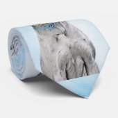 Weimaraner Painting - Kute Original Dog Art Stropdas (Opgerold)