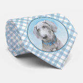 Weimaraner Painting - Kute Original Dog Art Stropdas (Opgerold)