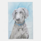 Weimaraner Painting - Kute Original Dog Art Theedoek (Verticaal)