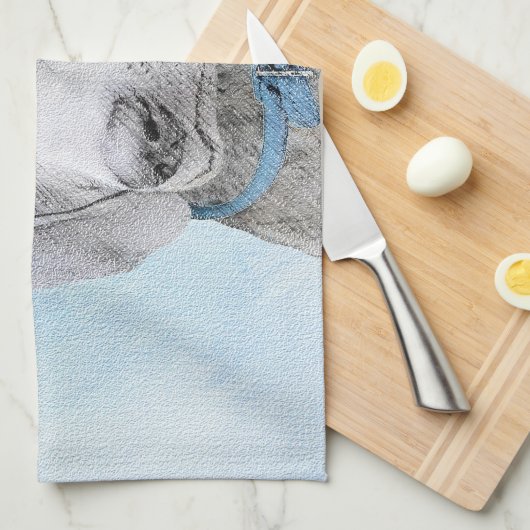 Weimaraner Painting - Kute Original Dog Art Theedoek (Quarter Fold)