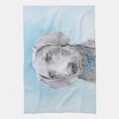 Weimaraner Painting - Kute Original Dog Art Theedoek (Verticaal)