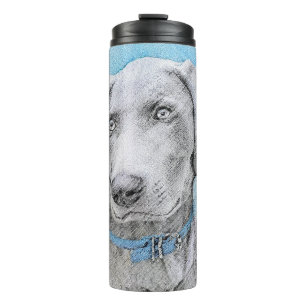 Weimaraner Painting - Kute Original Dog Art Thermosbeker