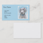 Weimaraner Painting - Kute Original Dog Art Visitekaartje (Voorkant / Achterkant)