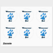 Weimaraner Papa blauw Pawprint Sticker (Vel)