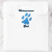 Weimaraner Papa blauw Pawprint Sticker (Tas)