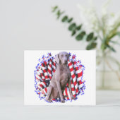 Weimaraner Patriot Briefkaart (Staand voorkant)