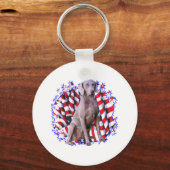 Weimaraner Patriot Sleutelhanger (Voorkant)