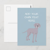 Weimaraner Personalized Dog Name Briefkaart (Voorkant / Achterkant)