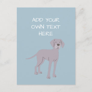 Weimaraner Personalized Dog Name Briefkaart