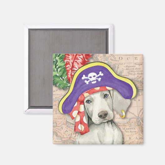 Weimaraner Pirate Magneet (Voorkant / Achterkant)