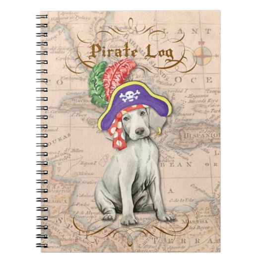 Weimaraner Pirate Notitieboek (Voorkant)
