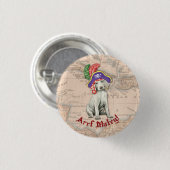 Weimaraner Pirate Ronde Button 3,2 Cm (Voorkant /achterkant)