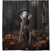 Weimaraner pompoenen Halloween eng Douchegordijn (Voorkant)