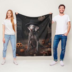 Weimaraner pompoenen Halloween eng Fleece Deken
