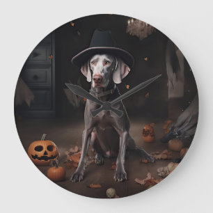 Weimaraner pompoenen Halloween eng Grote Klok