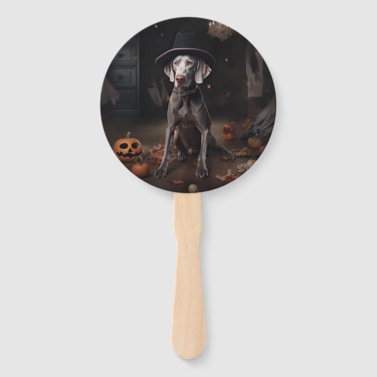 Weimaraner pompoenen Halloween eng Handwaaier (Voorkant)