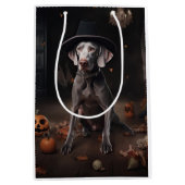 Weimaraner pompoenen Halloween eng Medium Cadeauzakje (Voorkant)