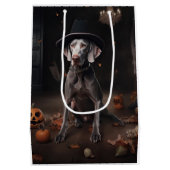 Weimaraner pompoenen Halloween eng Medium Cadeauzakje (Achterkant)