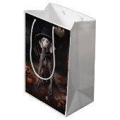 Weimaraner pompoenen Halloween eng Medium Cadeauzakje (Achterkant Gekanteld)