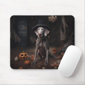 Weimaraner pompoenen Halloween eng Muismat (Met muis)