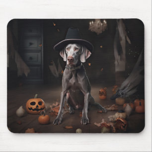 Weimaraner pompoenen Halloween eng Muismat