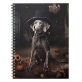 Weimaraner pompoenen Halloween eng Notitieboek (Voorkant)