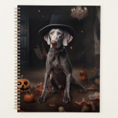 Weimaraner pompoenen Halloween eng Planner (Voorkant)