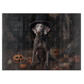 Weimaraner pompoenen Halloween eng Snijplank (Voorkant)